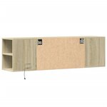 vidaXL Meuble TV mural avec lumières LED chêne sonoma 135x31x39 5 cm