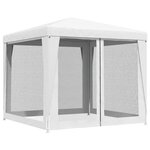 vidaXL Tente de réception 4 parois latérales en maille 2 5x2 5 m Blanc