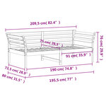 vidaXL Lit de jour 75x190 cm Bois de pin massif