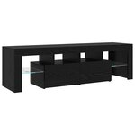 Meubles TV vidaXL 2 Pièces avec Lumières LED en Chêne Noir et Bois d'Ingénierie