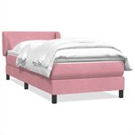 vidaXL Sommier à lattes de lit avec matelas rose 80x220 cm velours
