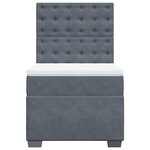 vidaXL Sommier à lattes de lit et matelas Gris foncé 80x200 cm Velours
