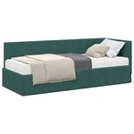 vidaXL Cadre de lit d'angle Vert foncé 80 x 200 cm Velours