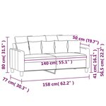 vidaXL Canapé à 2 places Marron 140 cm Velours