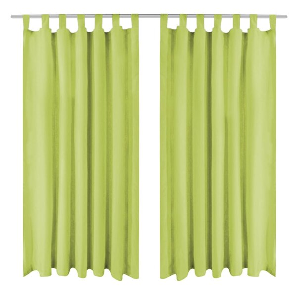 vidaXL Rideau occultant avec boucles 2 Pièces 140 x 225 cm Vert
