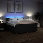 vidaXL Sommier à lattes de lit avec matelas Noir 180x200 cm Tissu
