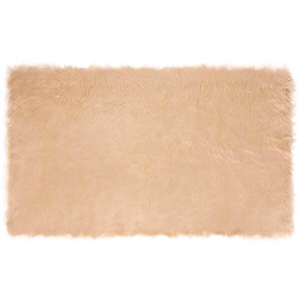 vidaXL Tapis en Peau de Mouton Synthétique Beige 200 x 100 cm