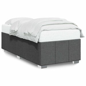 vidaXL Cadre de lit sans matelas gris foncé 100x200 cm tissu