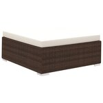 vidaXL Salon de jardin 8 Pièces avec coussins résine tressée marron