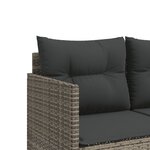 vidaXL Salon de jardin 5 Pièces avec coussins gris résine tressée