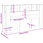 vidaXL Armoire de tête de lit vieux bois 180x18 5x102 5 cm
