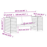 vidaXL Banc avec jardinières blanc 167 5x60x65 cm bois massif de pin