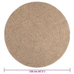 vidaXL Tapis 120 cm aspect jute intérieur et extérieur