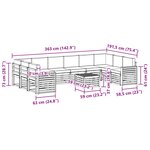 vidaXL Ensemble de canapés d'extérieur 11 pc Naturel et Anthracite