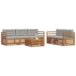 vidaXL Ensemble de canapés d'extérieur 6 Pièces Gris Naturel et Clair