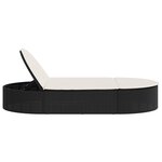 vidaXL Chaise longue double avec coussins noir résine tressée