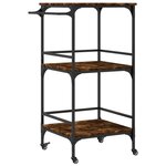 vidaXL Chariot de cuisine chêne fumé 60 5x50x105 cm bois d'ingénierie