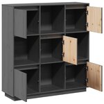 vidaXL Buffet Gris 110 5x35x117 cm Bois massif de pin