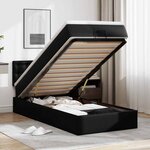 vidaXL Cadre de lit ottoman avec matelas noir 80x200 cm similicuir