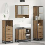 vidaXL Ensemble de mobilier de salle de bain 4 Pièces chêne artisanal