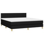vidaXL Sommier à lattes de lit avec matelas LED Noir 160x200 cm Tissu