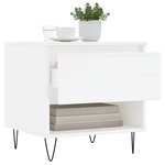 vidaXL Tables basses 2 Pièces blanc brillant 50x46x50cm bois d'ingénierie
