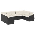 vidaXL Salon de jardin 9 Pièces avec coussins noir résine tressée