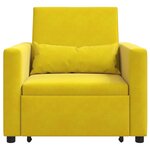 vidaXL Canapé Lit Simple Jaune 90 x 165 x 87 cm Velours