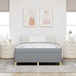 vidaXL Cadre de lit avec matelas Gris clair 140 x 200 cm tissu