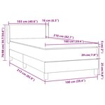 vidaXL Sommier à lattes de lit et matelas gris clair 100x210cm velours