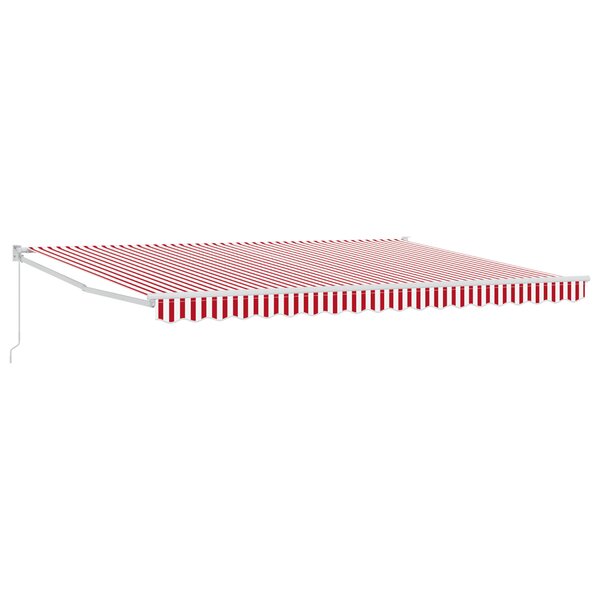 vidaXL Auvent rétractable manuel rayé rouge et blanc 450x300 cm