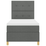 vidaXL Lit à ressorts avec matelas et LED Gris foncé 80x200 cm Tissu