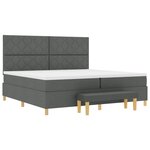 vidaXL Lit à ressorts avec matelas Gris foncé 200 x 200 cm tissu