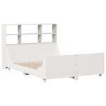 vidaXL Lit bibliothèque sans matelas blanc 140x190 cm bois massif