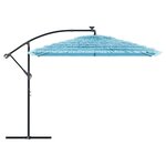 vidaXL Parasol de jardin avec mât en acier bleu 290x290x238 cm