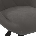 vidaXL Chaise pivotante de bureau Gris foncé Velours