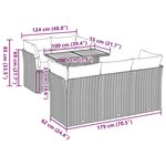 vidaXL Salon de jardin avec coussins 6 Pièces beige résine tressée