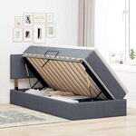 vidaXL Lit de Rangement avec matelas Gris foncé 100 x 200 cm Velours