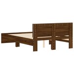 vidaXL Cadre de lit avec tête de lit et LED chêne marron 140x200 cm