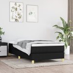 vidaXL Sommier à lattes de lit avec matelas Noir 90x190 cm Tissu