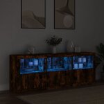 vidaXL Buffet avec lumières LED chêne fumé 181 5x37x67 cm