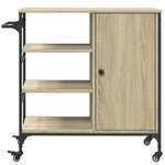 vidaXL Chariot de cuisine chêne sonoma bois d'ingénierie