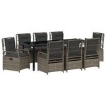 vidaXL Ensemble de salle à manger de jardin 9 pièces