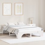 vidaXL Cadre de lit Blanc Bois massif 160 x 200 cm Durable