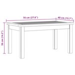 vidaXL Table basse Acacia clair 70 x 40 x 36 cm Bois d'Acacia Massif