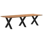 vidaXL Table à manger marron clair bois de chêne massif rectangulaire