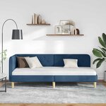 vidaXL Cadre de lit d'angle avec tête de lit Bleu 80 x 200 cm tissu