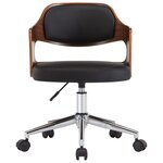 vidaXL Chaise pivotante de bureau Noir Bois courbé et similicuir