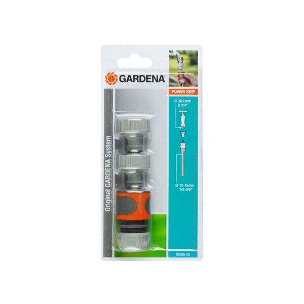 Kit d'arrosage pour robinet extérieur 13 mm 1/2 - 15 mm 1/2 - 1 raccord - 2 nez de robinet GARDENA - 18286-20