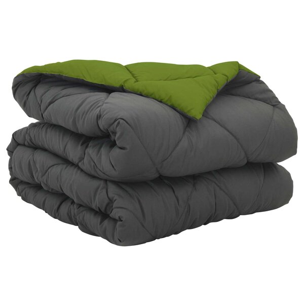 vidaXL Duvet complet toute l'année Vert et Anthracite 220 x 155 cm
